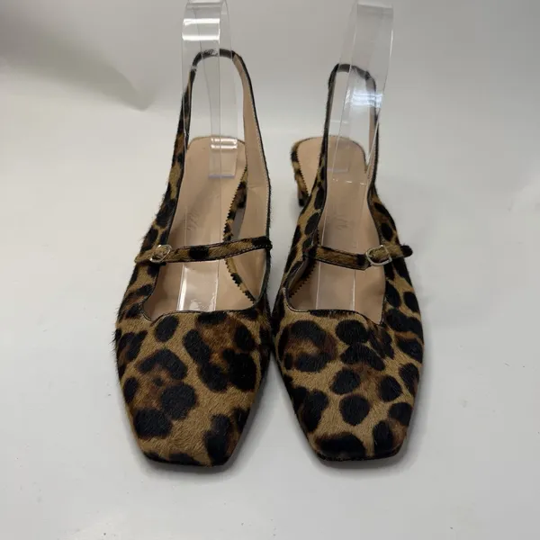 J.CREW Colette Buckle Slingback Leopard Print Calf Hair Kitten Heel Pumps Sz 8.5 - Image 3