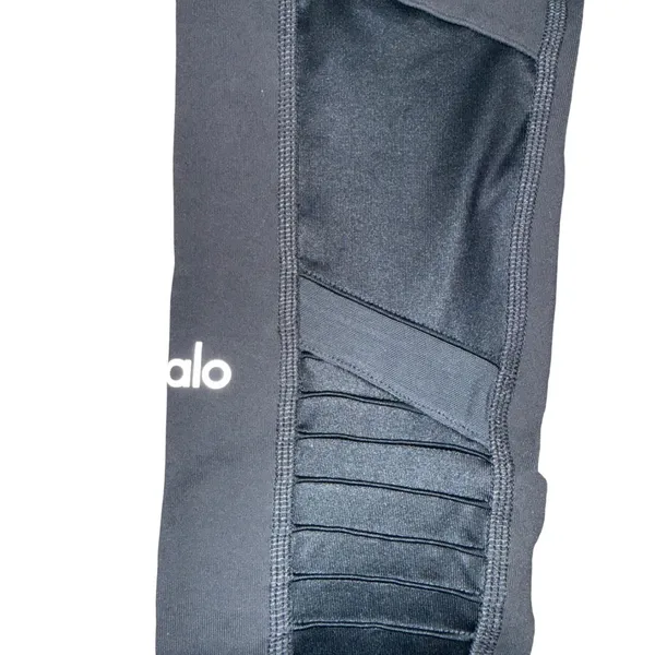 Alo Yoga Moto Leggings Womens XS Grey Excellent Ribbed Mesh Panels W5494R - Image 4