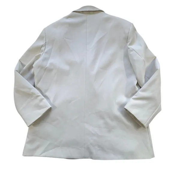 Zara Women White Double Breasted Blazer Womens Large Professional Workwear Chic - Image 13