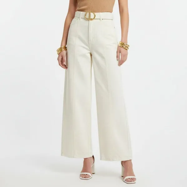 Zara Cream Ivory Cotton Wide Leg Split Hem Casual Pants NEW 8 - Image 7