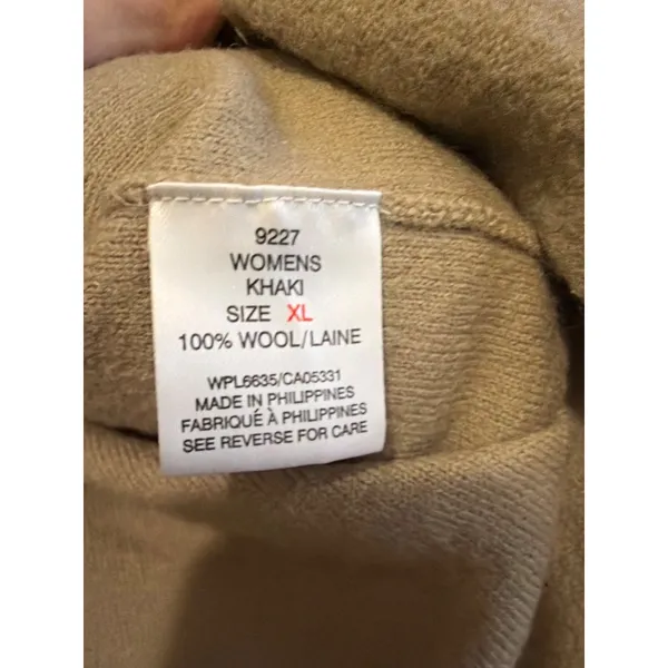 Woolrich Womens Khaki Full-Zip Wool‎ Jacket XL With Pockets - Image 6