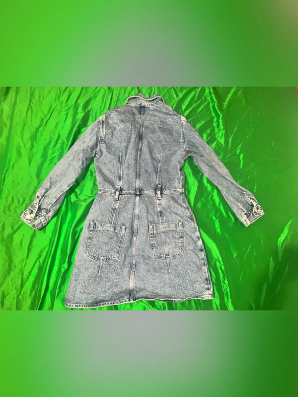 Zara Light Blue Denim Jacket Dress size Small - Image 2