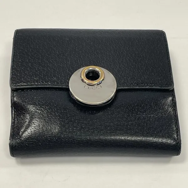 Gucci Eclipse Insignia Black Leather Compact Wallet - Preowned - Image 6