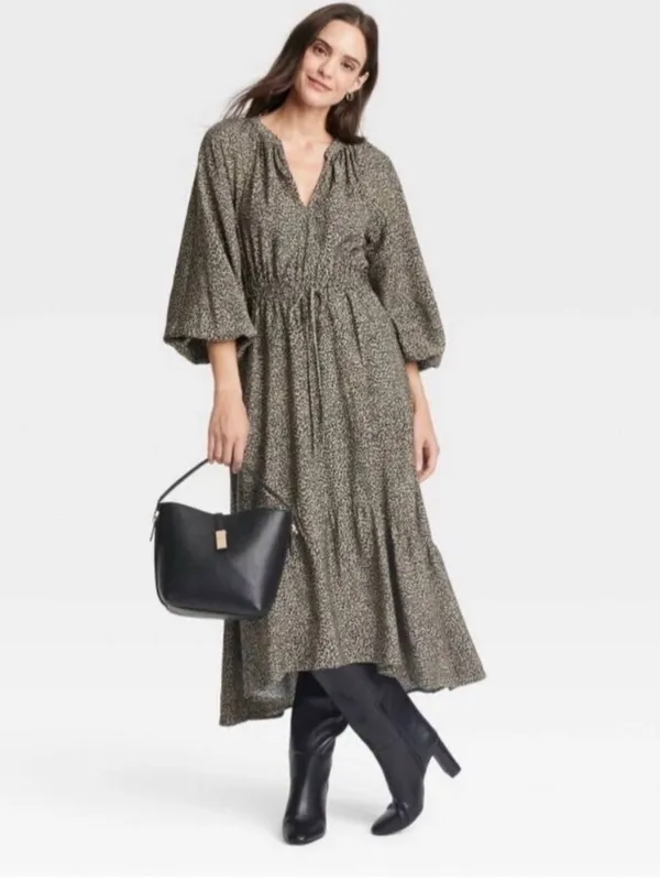A New Day New women’s leopard print Long Sleeve Dress xs - Image 2