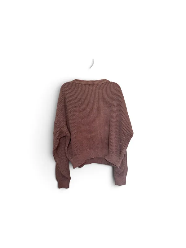 Brandy Melville/John Galt Brown Cropped Ribbed Crewneck Sweater - Image 3