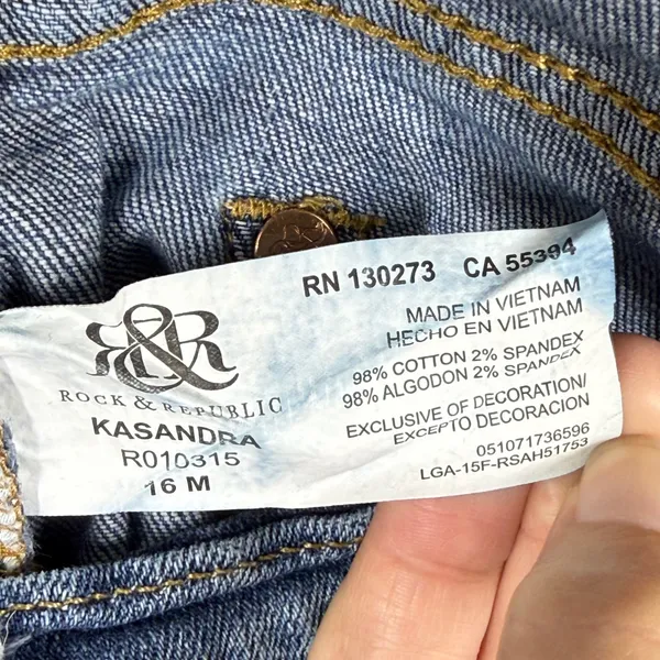 Rock & Republic Kasandra Bootcut Jeans Womens 16M Medium Wash Distressed R010315 - Image 10