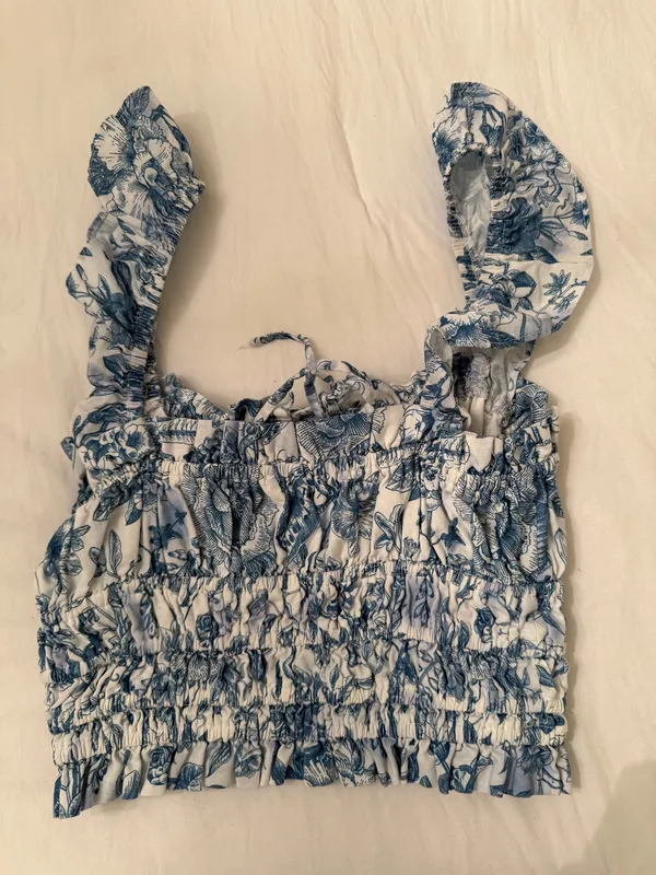 Floral top Blue Size XS - Image 3