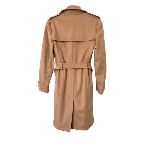 BURBERRY Wool Cashmere Trench‎ Coat Camel Sz 4 - Image 3