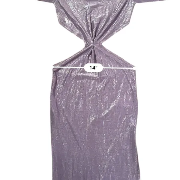 RTR Bronx & Banco Amara Lilac Cut Out Side Slit Long Sleeve Maxi Dress‎ Sz 4 - Image 16