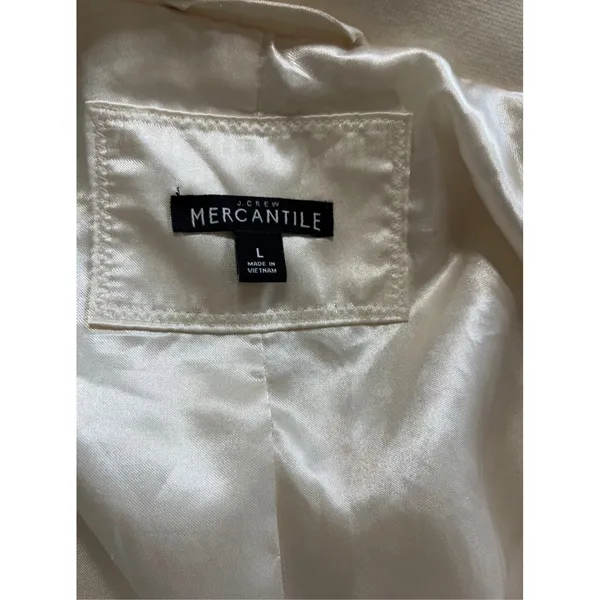 J.Crew Mercantile Fuzzy Sherpa Bomber Jacket Ivory Size Large Casual Cozy - Image 6
