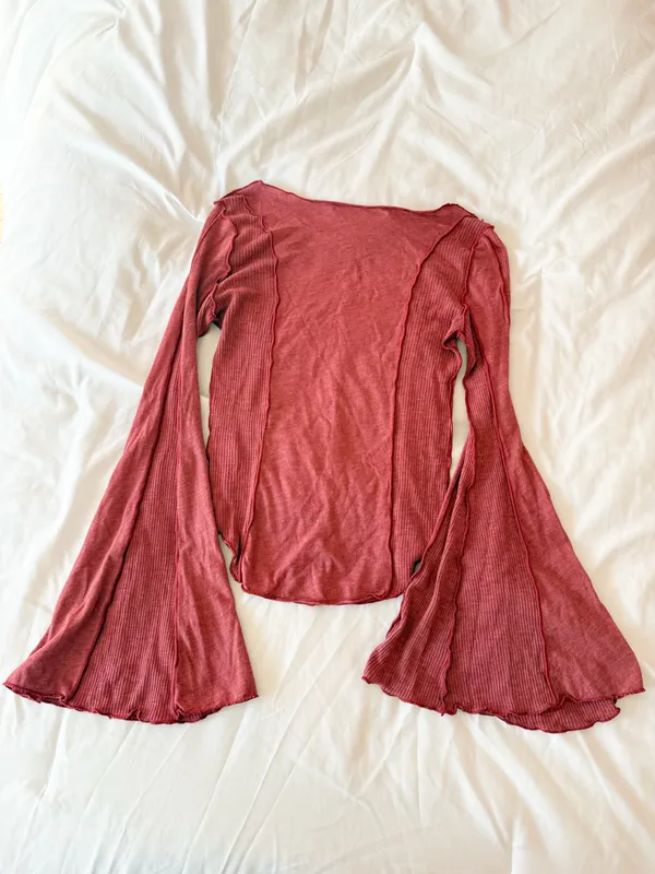 Altar’d State Red Bell Sleeve Blouse Size XS - Image 2