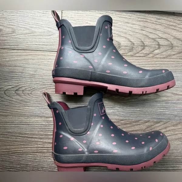 Joules Wellibob‎ Polka Dot Rain Boots woman's size 6 - Image 3
