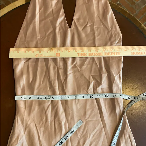 Show Me Your Mumu Jasmine‎ Halter Midi Dress rose gold luxe satin size xs formal - Image 8