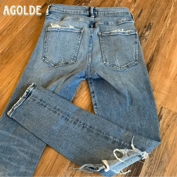 AGOLDE High-Rise distressed Stretchy Skinny Jeans 24 0 - Image 2