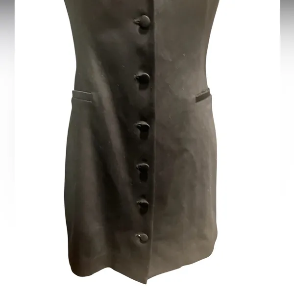 ZARA Halter Black Shawl Collar Tuxedo Dress Black Size Medium - Image 7