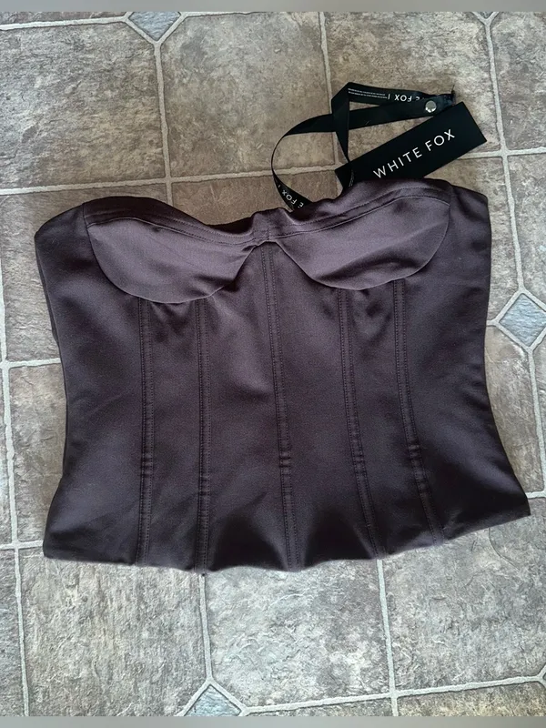 NEW White Fox Boutique Little Lies Bustier NWT Chocolate Brown Medium - Image 2