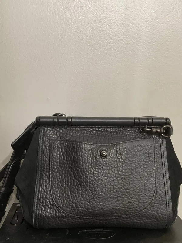 Coach Drifter 38388 Black Mixed-Leather Top Handle Satchel with Strap - Image 6