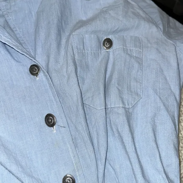 Leslie Fay vintage Blue Puff Sleeve dress size large - Image 8