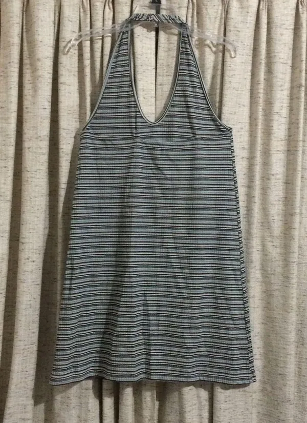 American Eagle Stripe Ribbed Halter Dress - Image 5