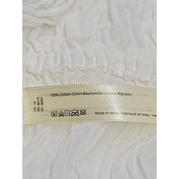 NWT Free People One Cheri Smocked Crop Top Size Large White Off The Shoulder - Image 11
