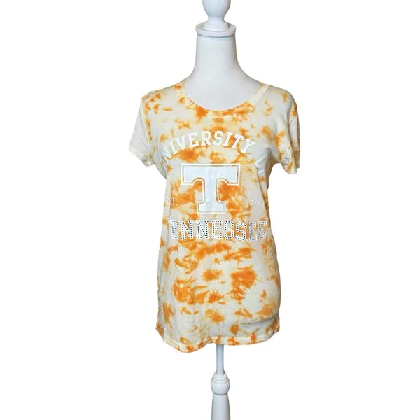 PINK Victoria's Secret University Of TN Orange White Tie Dye Shirt Large College - Image 2