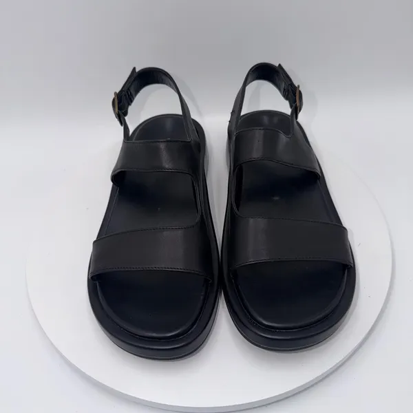 Vionic Madera Black Leather Slingback Platform Sandals Women's 8.5 Comfort Arch - Image 3