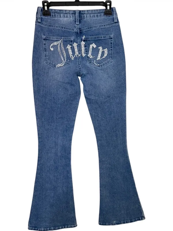 Juicy Couture Light Blue Flare Jeans with rhinestones - Image 2