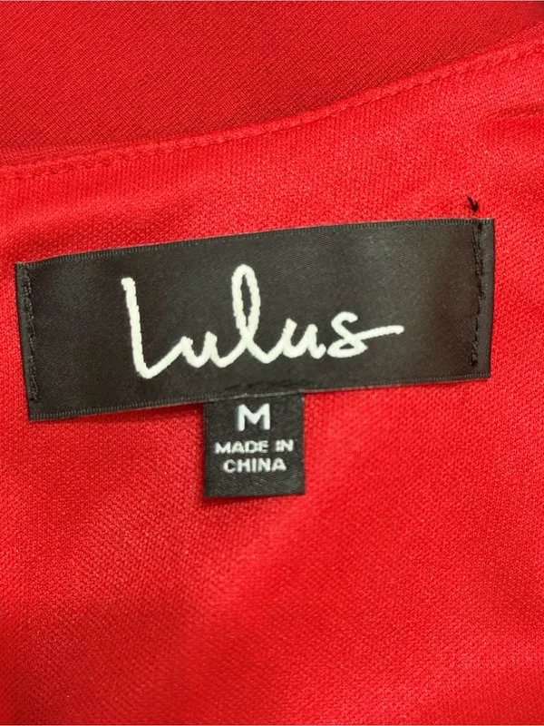 NWT Lulus Women’s Red Forever Chic Red Long SleeveMidi Dress Size Medium - Image 5
