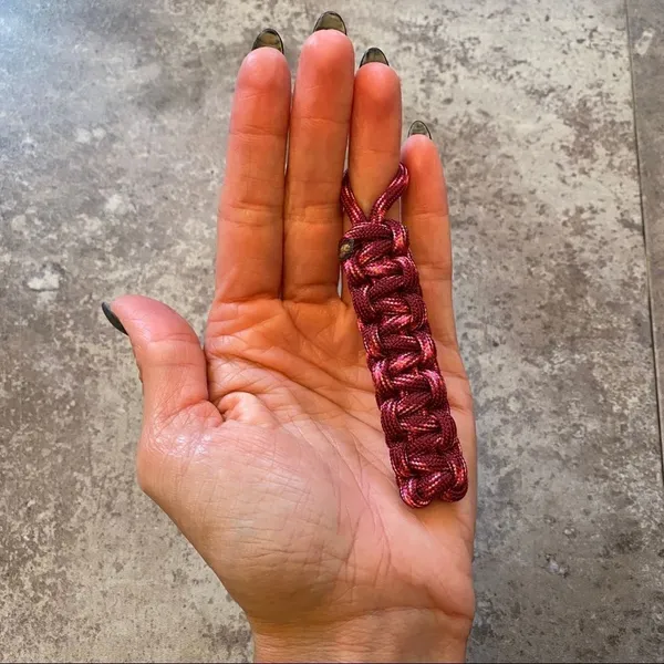 Paracord Keychain Bright Pink NEW Hiking Sporty Handmade USA - Image 4