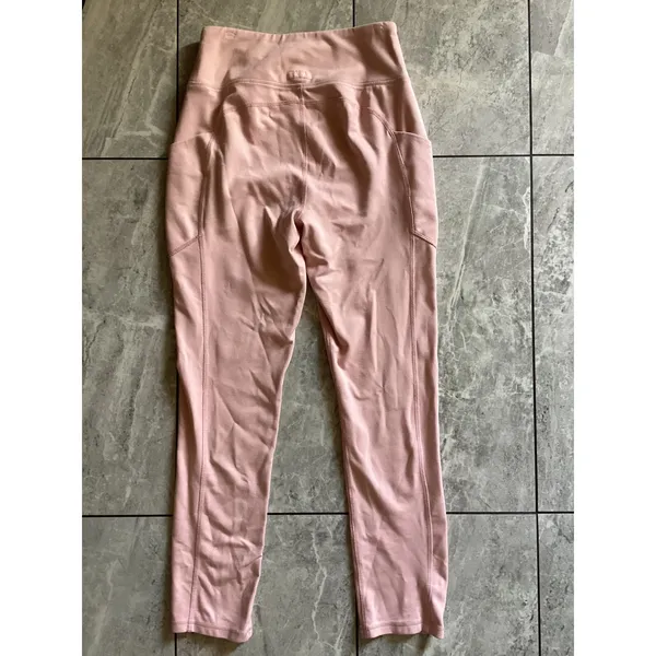 Jaanuu Womens High Waisted Yoga Scrub Pants Blush Pink Cargo Zipper Pocket M - Image 8
