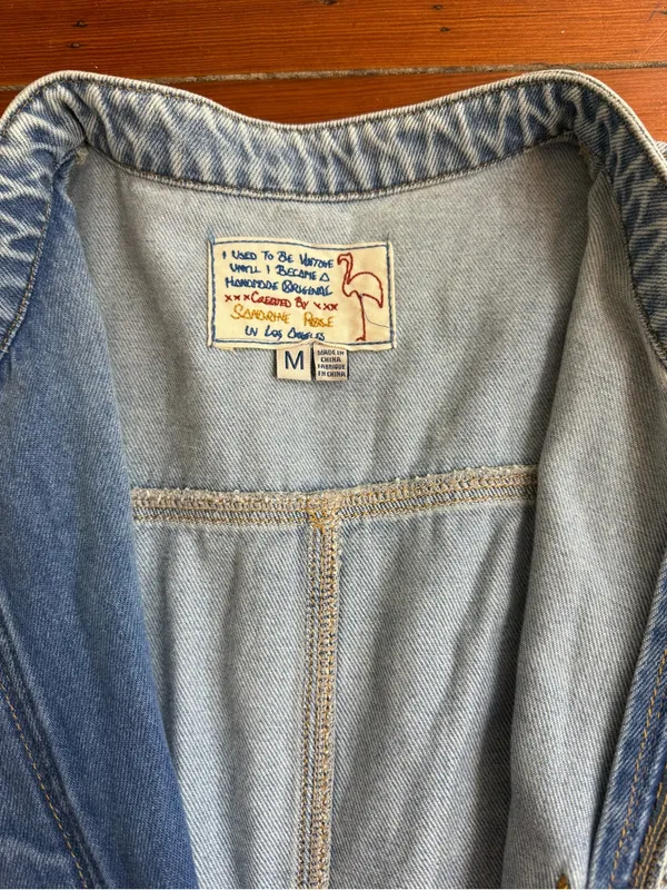 Sundance Free People x Sandrine Rose Denim Boiler Suit Utility Jumpsuit Sz M 🧡🍄 - Image 14