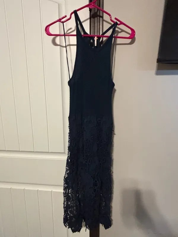 Free People Nora Lace Crochet Overlay Dress size medium - Image 4