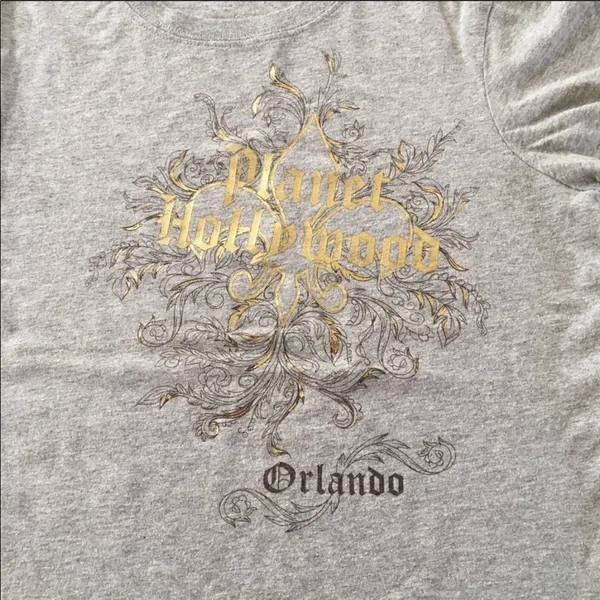 Vintage Y2K Planet Hollywood Orlando Gray Graphic Tee - Image 2