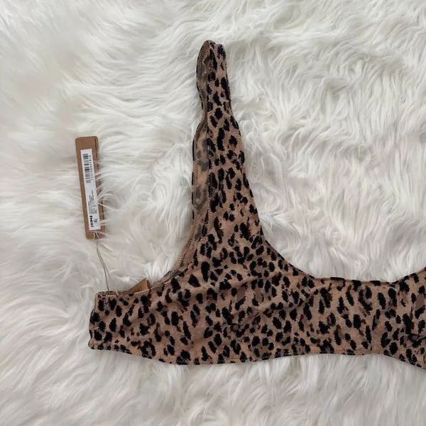 Skims Fits Everybody Micro Scoop Bralette Sienna Jaguar Print Size 4X - Image 2