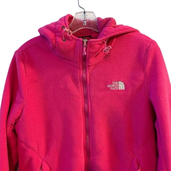 The North Face Women's‎ Pink Sherpa Fleece Hooded Jacket Size M - Image 2