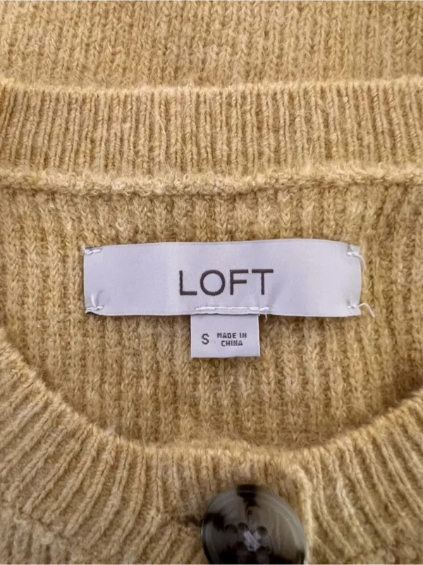 LOFT Soft Fuzzy Knit Button-Down Cardigan Size S - Image 10