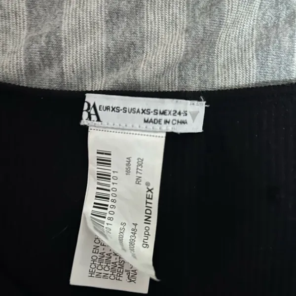 Zara Black Crop Top with Silver Beaded Fringe - Image 5