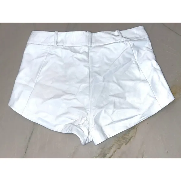 Lamarque Annaise Lamb Leather Shorts in White XSmall New Womens Hot - Image 7