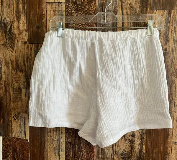 women white shoes with drawstring and elastic waist size xs - Image 4