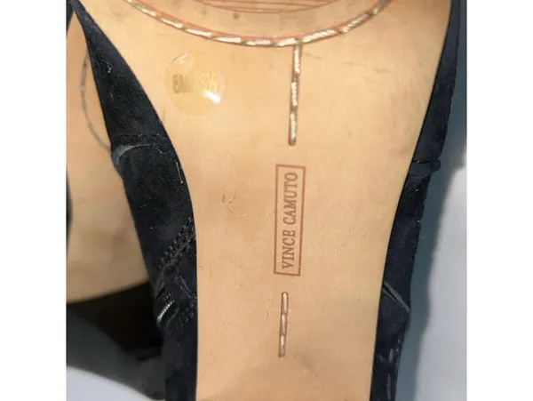 Vince Camuto Womens Suede Closed Toe Ankle Fashion Black Size 8M/ 38 1/2 - Image 7