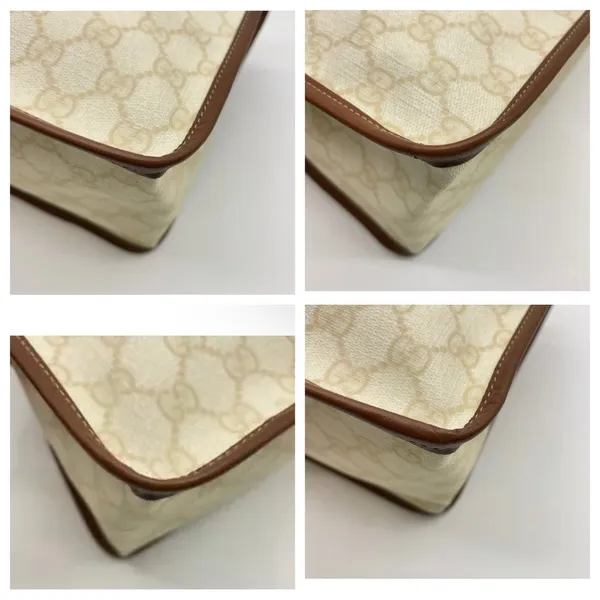 Gucci Cream and Brown Tote Bag with Signature GG Monogram - Image 14