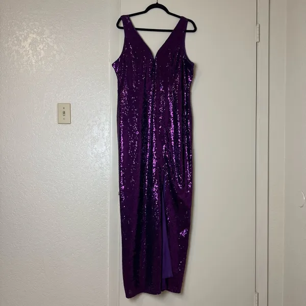 Venus Purple Sequin Maxi Dress Size XL - Image 2