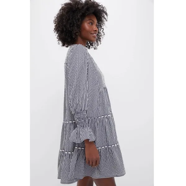 NEW Tuckernuck Pomander Place Navy Gingham Kenzie Dress Size Small - Image 5