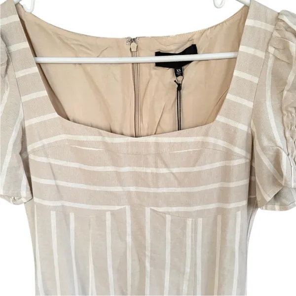 NWT Anthropologie En Saison Cecilia Puff Sleeve Linen Blend Mido Dress Size XS - Image 7
