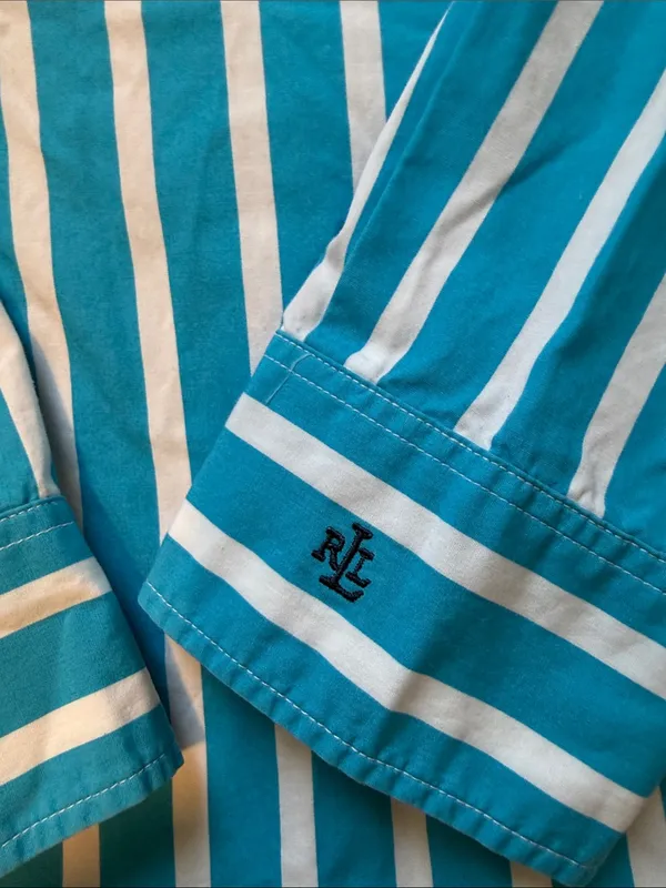 Lauren Ralph Lauren striped cotton button up shirt sz S - Image 5
