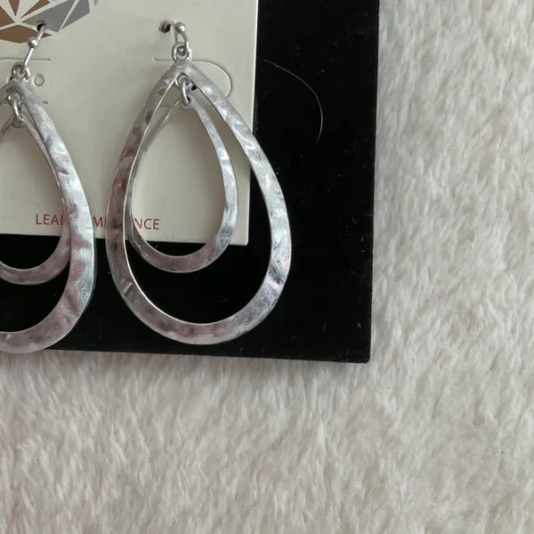 Pomina Hammered Double teardrops Silver - Image 3