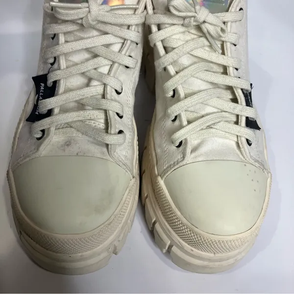Palladium white revolt low textile sneakers lug sole women’s size 8‎ chunky Y2K - Image 8