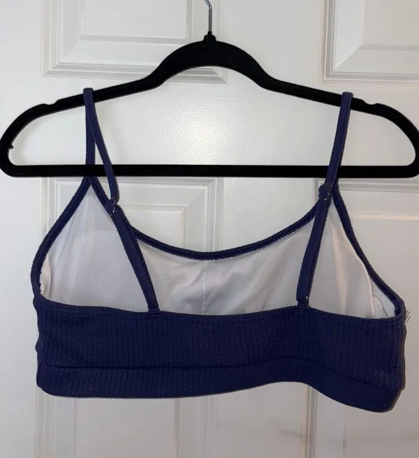 Scoop Neck Bathing Suit Top Blue Size L - Image 2