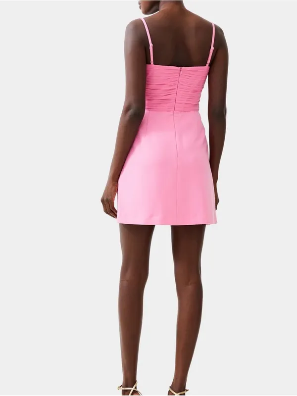 French Connection Pink Ruched Bust Mini Dress - Image 2