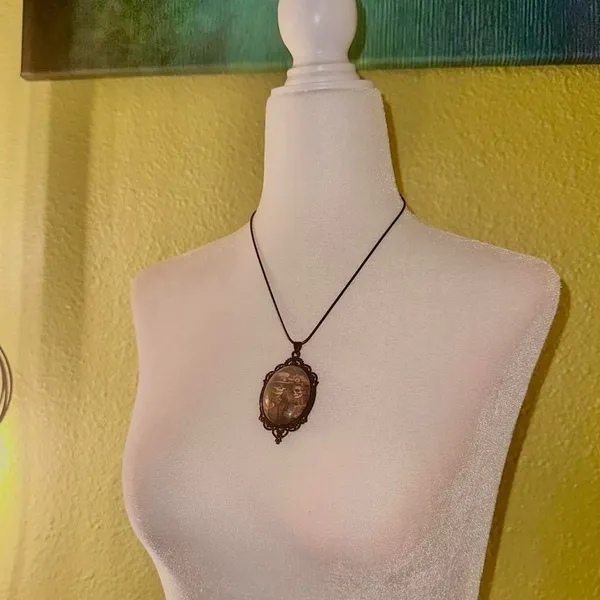 Skeleton Gothic Cameo Necklace Black - Image 6